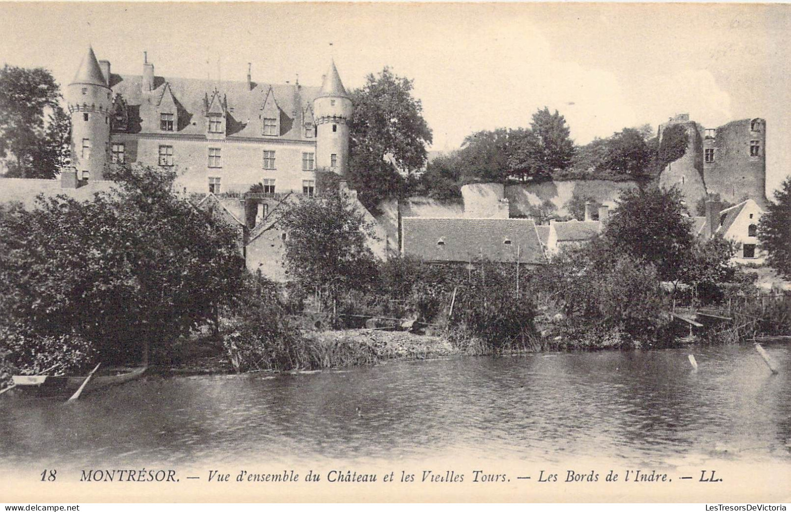 FRANCE - 37 - Montrésor - Vue D'ensemble Du Château Et Les Vieilles Tours - Les Bords De.. - Carte Postale Ancienne - Montrésor