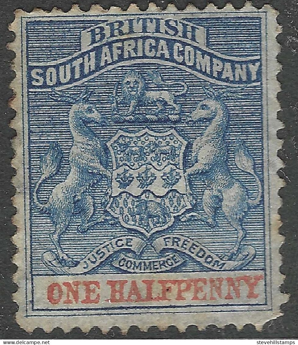 British South Africa Company (Rhodesia). 1892-1894 Arms. ½d Used. SG 18 - Southern Rhodesia (...-1964)