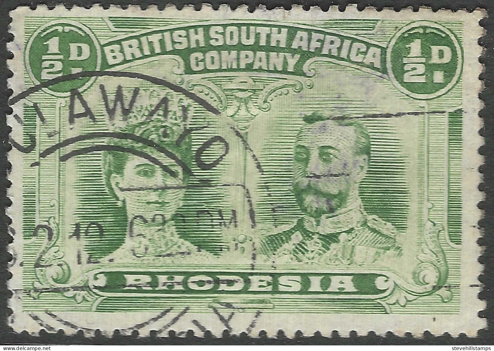 British South Africa Company (Rhodesia). 1910-13 KGV. ½d Used. P14. SG 119 - Southern Rhodesia (...-1964)