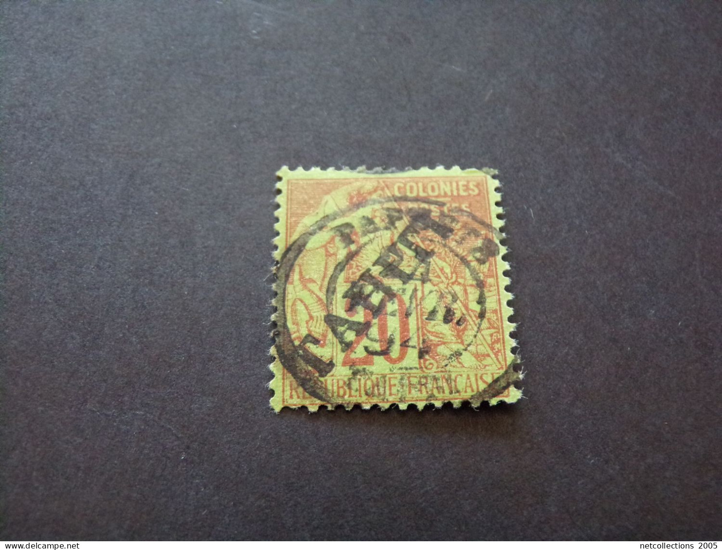 TAHITI 1893 N°13 - OBLITERE AVEC CHARNIERE (pochette Noir) - Used Stamps