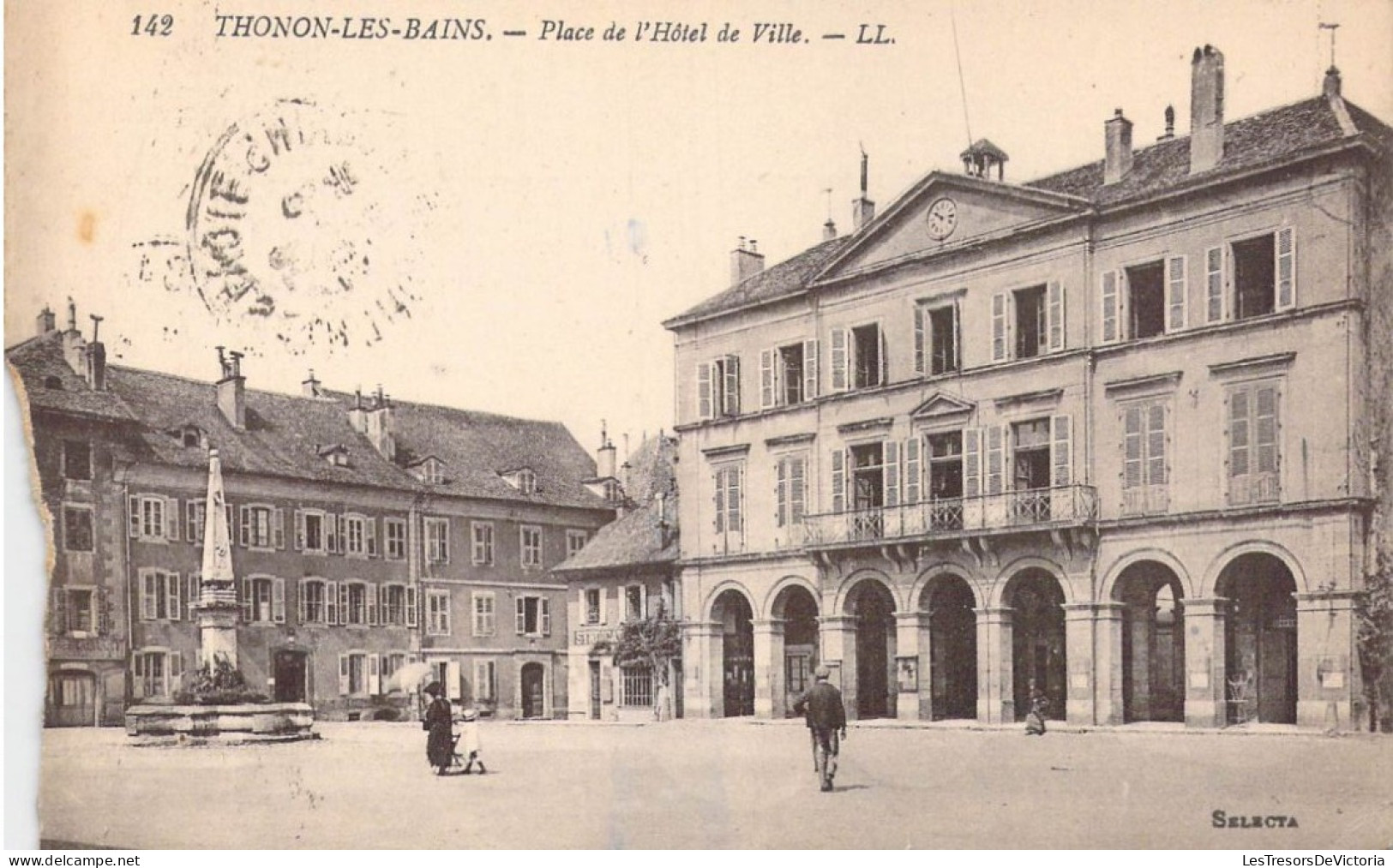 FRANCE - 74 - Thonon-les-Bains - Place De L'Hôtel De Ville - Carte Postale Ancienne - Thonon-les-Bains