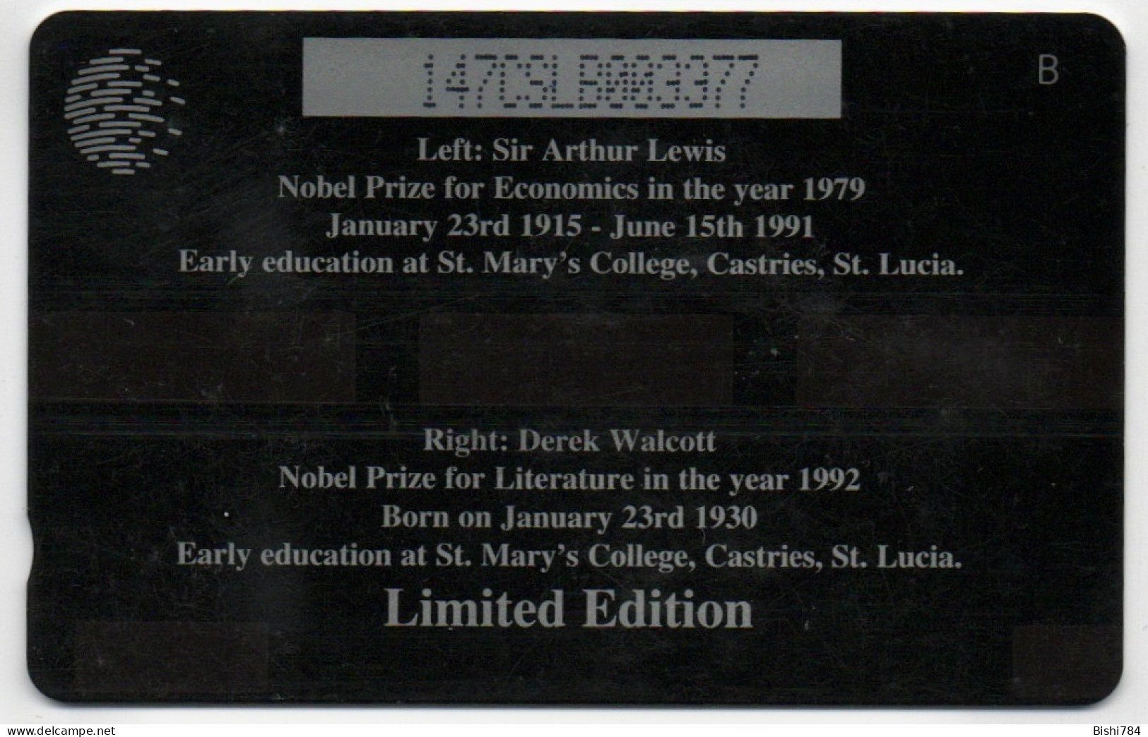 St. Lucia - Noble Prize Winners - 147CSLB Ø - Sainte Lucie