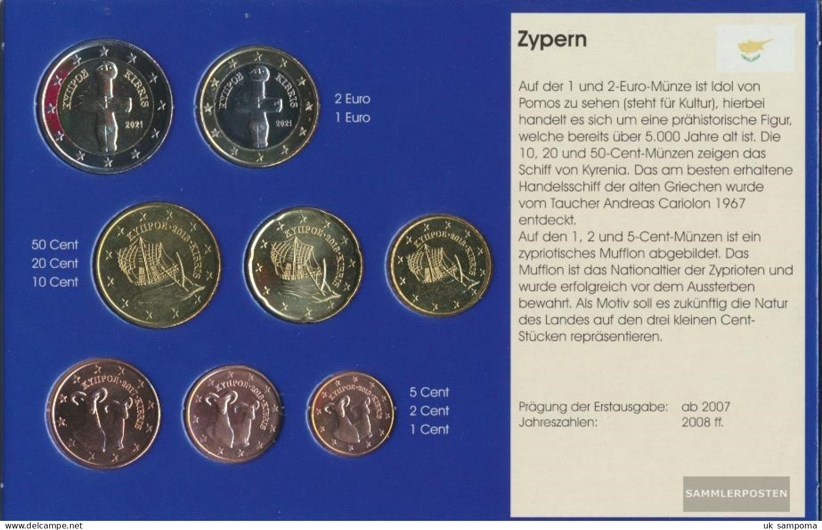 Cyprus Stgl./unzirkuliert Kursmünzensatz Mixed Vintages Stgl./unzirkuliert From 2008 Euro Komplettausgfrome - Zypern