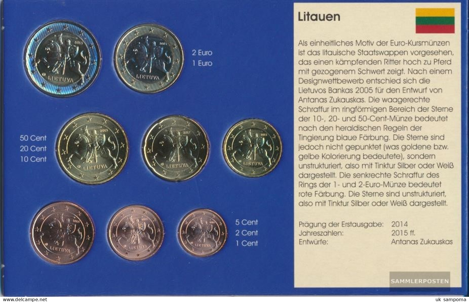 Lithuania Stgl./unzirkuliert Kursmünzensatz Mixed Vintages Stgl./unzirkuliert From 2015 Euro Komplettausgfrome - Litouwen