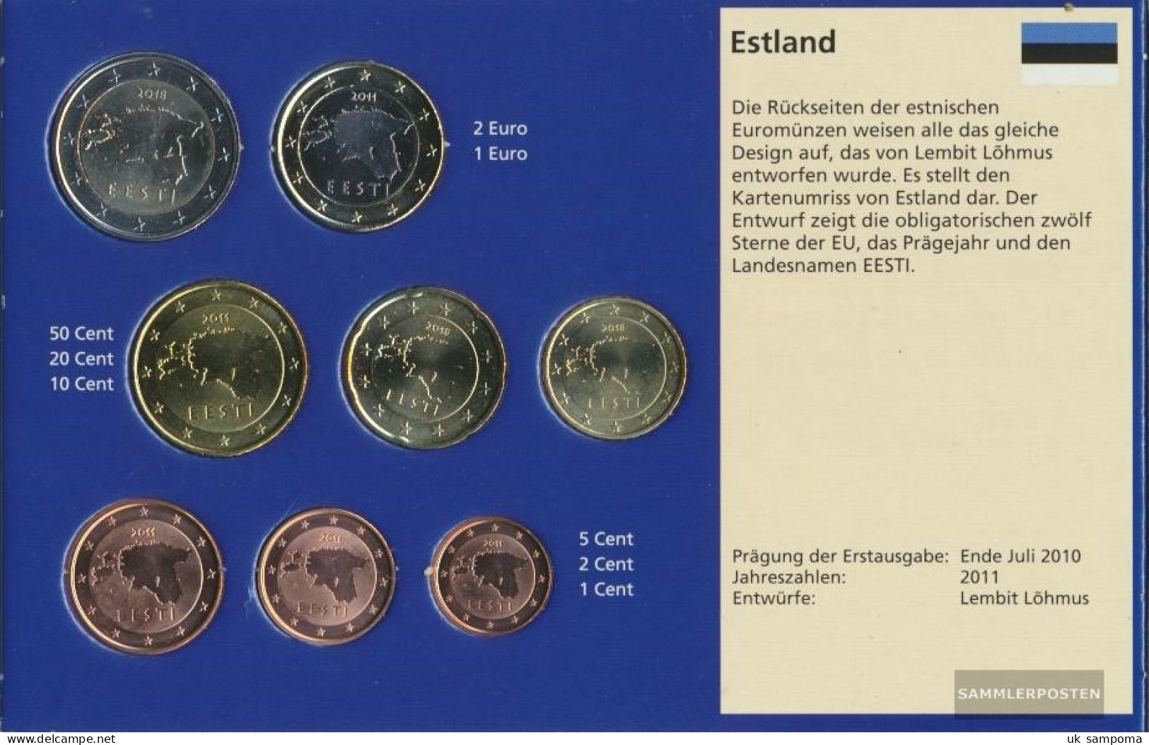 Estonia Stgl./unzirkuliert Kursmünzensatz Mixed Vintages Stgl./unzirkuliert From 2011 Euro Komplettausgfrome - Estonie