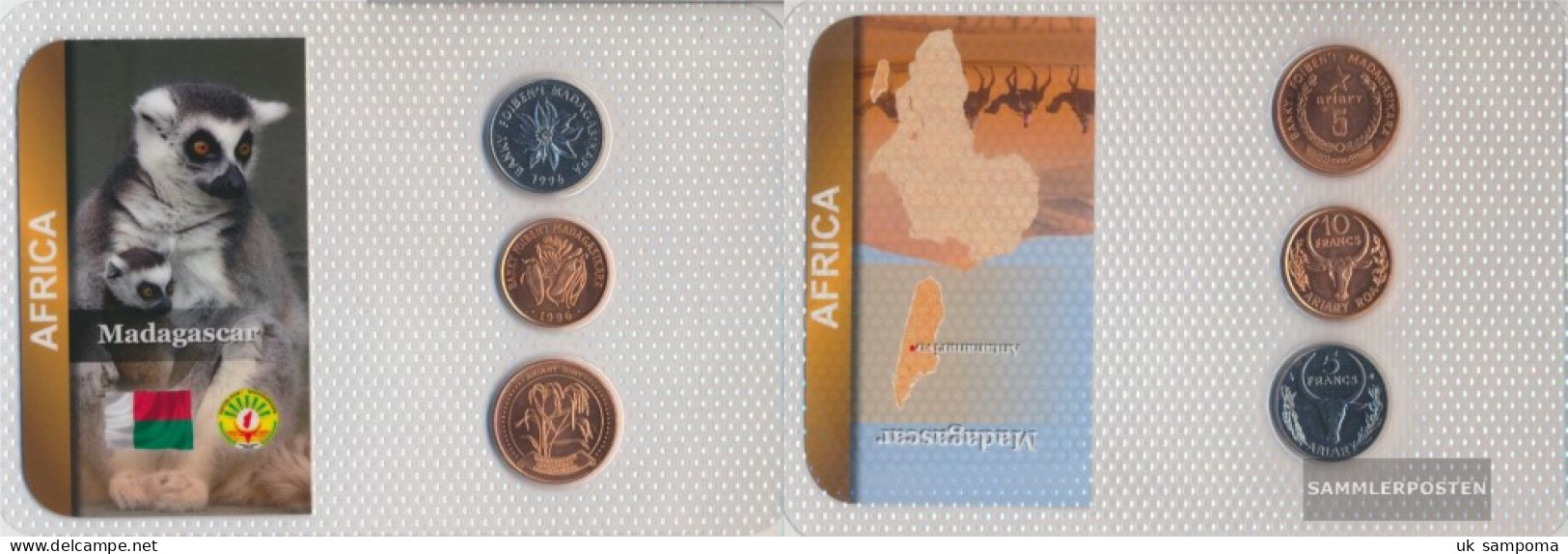 Madagascar 1996 Stgl./unzirkuliert Kursmünzen Stgl./unzirkuliert 1996 5 Francs Until 5 Ariary - Madagaskar