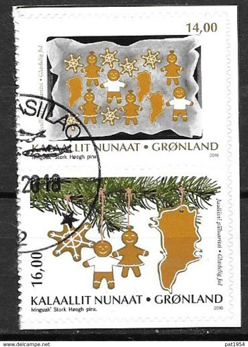 Groënland 2018, N°778/779 Adhésifs Oblitérés Noêl - Used Stamps