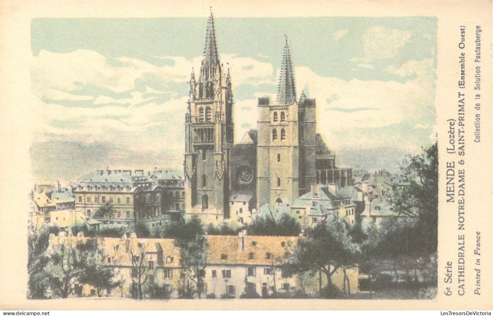 FRANCE - 48 - Mende - Cathédrale Notre-Dame & Saint-Primat  ( Ensemble Ouest ) - Carte Postale Ancienne - Mende