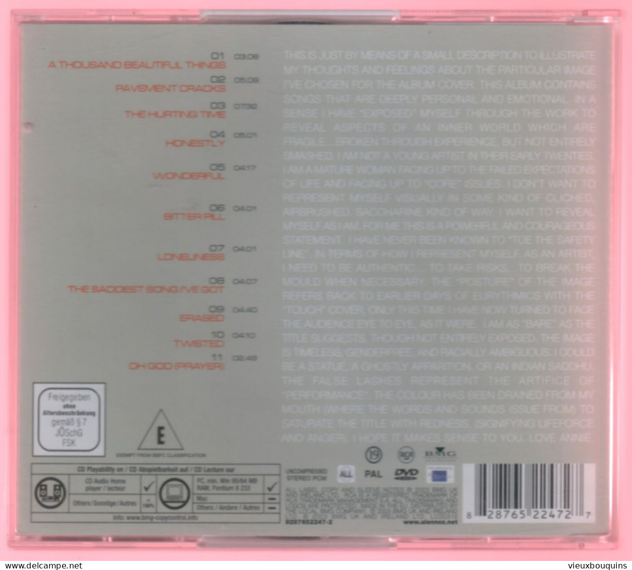 ANNIE LENNOX : BARE (cd + Dvd . Voir Titres Sur Scan) - Other - English Music