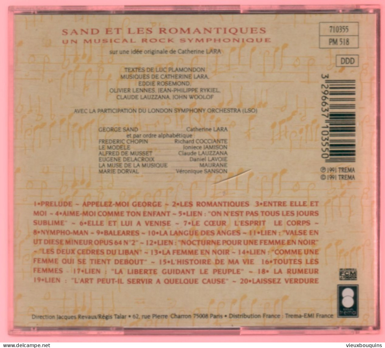 CATHERINE LARA : SAND ET LES ROMANTIQUES (un Musical Rock Symphonique) (voir Titres Sur Scan) - Musicals