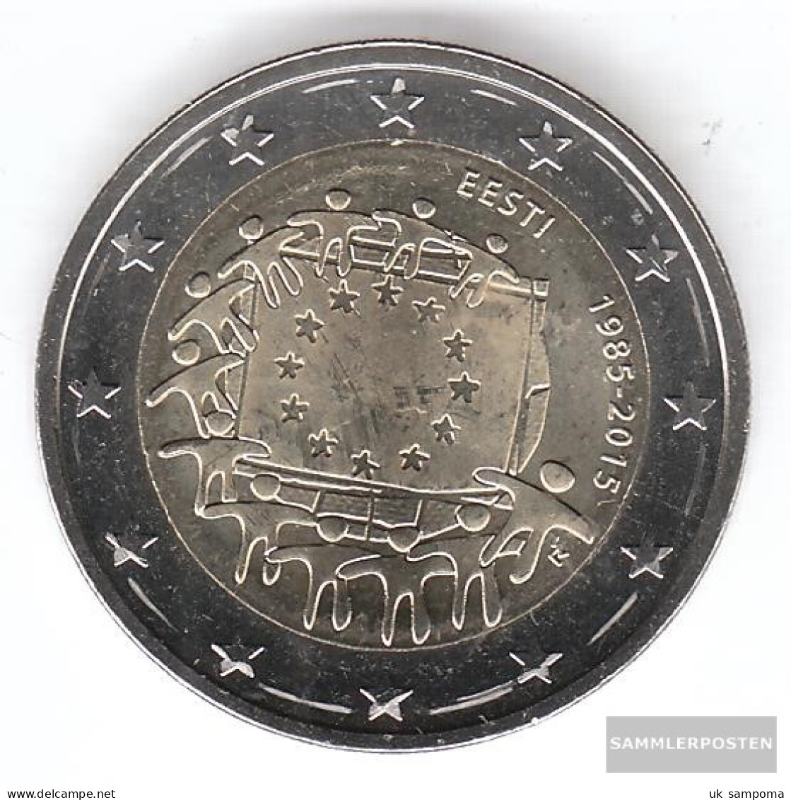 Estonia 2015 Stgl./unzirkuliert Reprint: 350.000 Stgl./unzirkuliert 2015 2 Euro 30 Years Europaflagge - Estonia