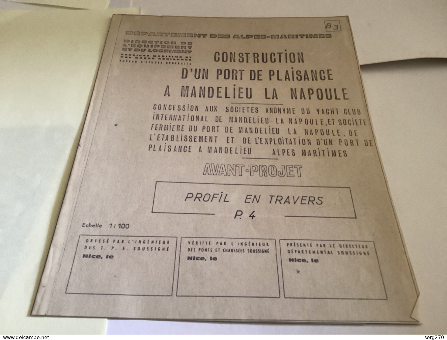 Commune De Mandelieu-La-Napoule Construction Du Port De Plaisance à Mandelieu La Napoule Plan Annexe Au Cahier Des Charg - Obras Públicas