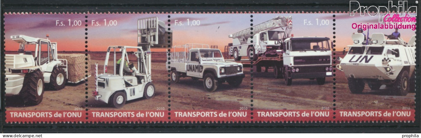 UNO - Genf 720-724 Fünferstreifen (kompl.Ausg.) Postfrisch 2010 Transportmittel (10054333 - Unused Stamps