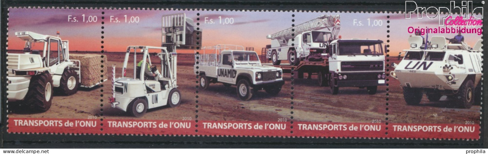 UNO - Genf 720-724 Fünferstreifen (kompl.Ausg.) Postfrisch 2010 Transportmittel (10054334 - Unused Stamps