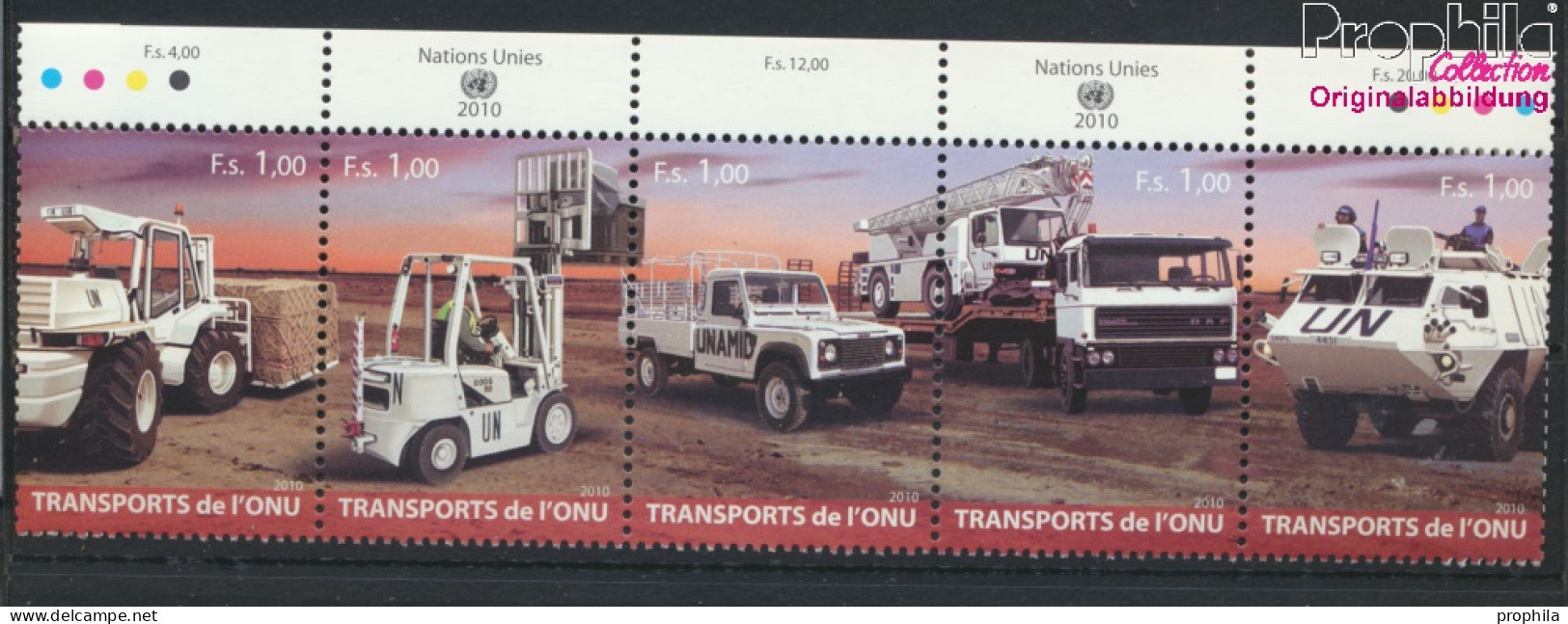 UNO - Genf 720-724 Fünferstreifen (kompl.Ausg.) Postfrisch 2010 Transportmittel (10054335 - Unused Stamps