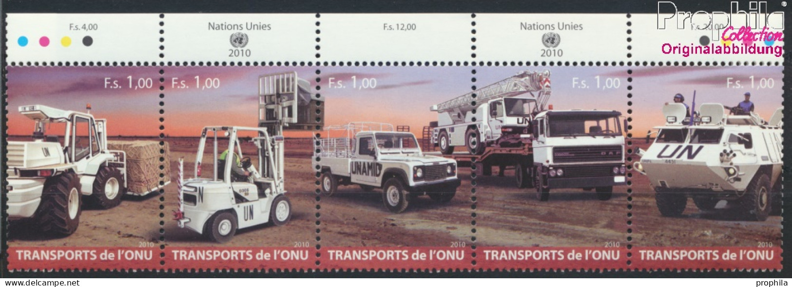 UNO - Genf 720-724 Fünferstreifen (kompl.Ausg.) Postfrisch 2010 Transportmittel (10054337 - Unused Stamps