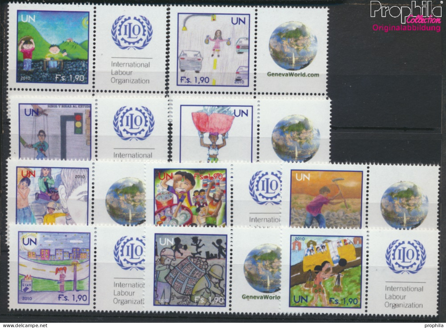 UNO - Genf 725Zf-734Zf Mit Zierfeld (kompl.Ausg.) Postfrisch 2010 Kinderarbeit (10054330 - Unused Stamps
