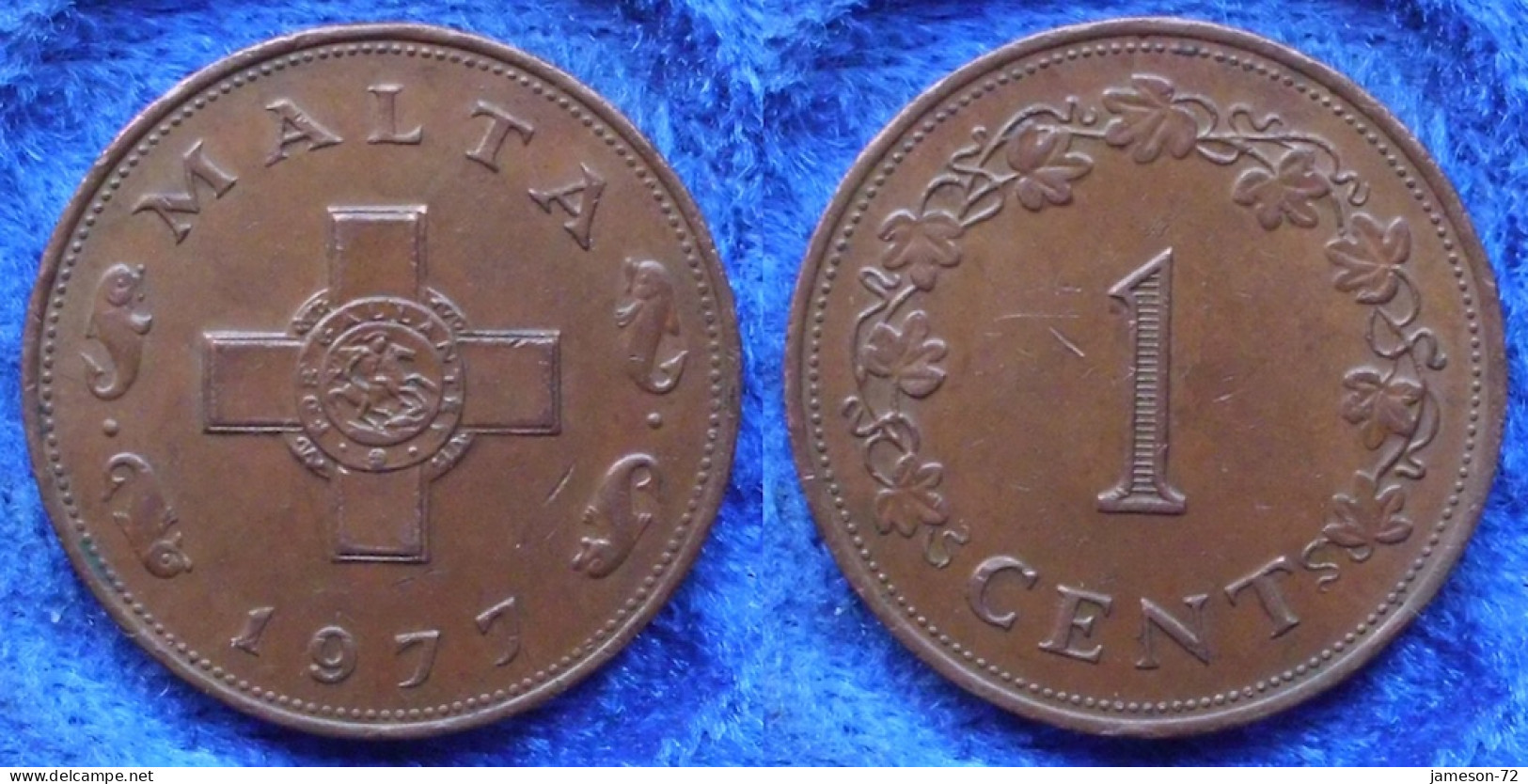 MALTA - 1 Cent 1977 "the George Cross" KM# 8 Republic Since 1964 (recognized 1974) - Edelweiss Coins - Malte