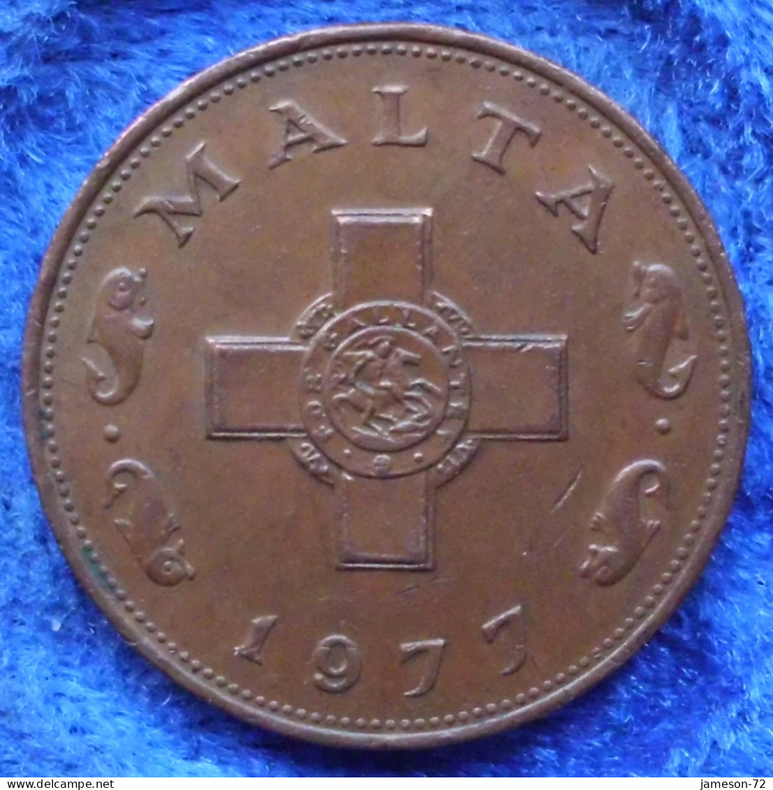 MALTA - 1 Cent 1977 "the George Cross" KM# 8 Republic Since 1964 (recognized 1974) - Edelweiss Coins - Malta