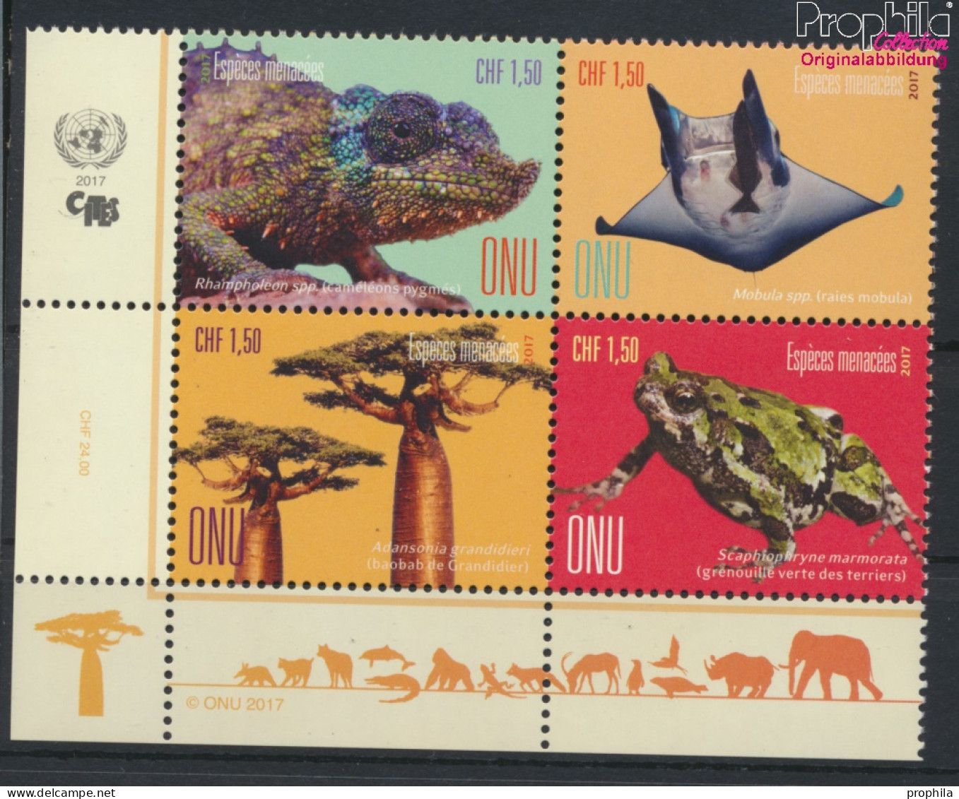 UNO - Genf 1004-1007 Viererblock (kompl.Ausg.) Postfrisch 2017 Gefährdete Arten (10054283 - Unused Stamps