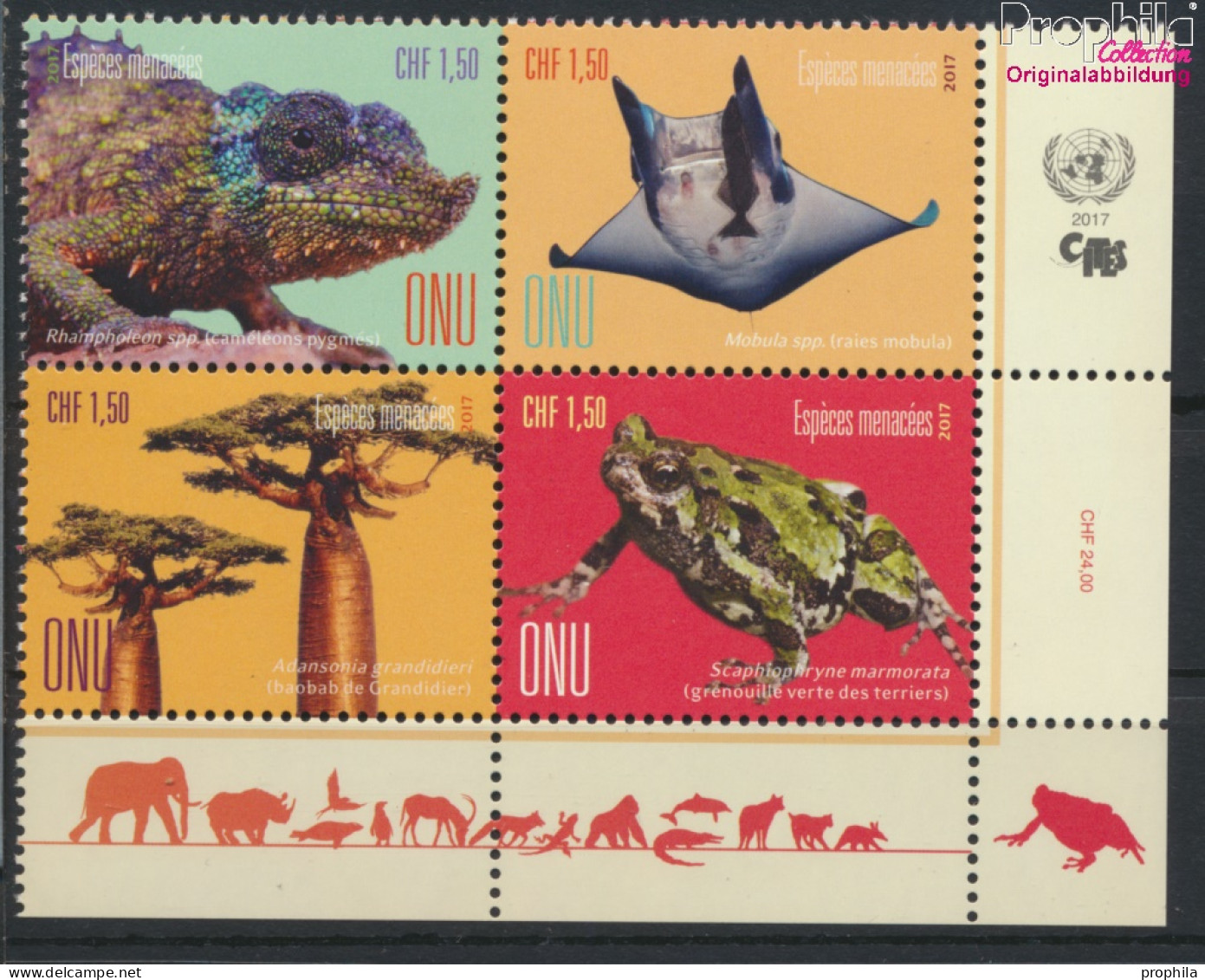 UNO - Genf 1004-1007 Viererblock (kompl.Ausg.) Postfrisch 2017 Gefährdete Arten (10054285 - Unused Stamps