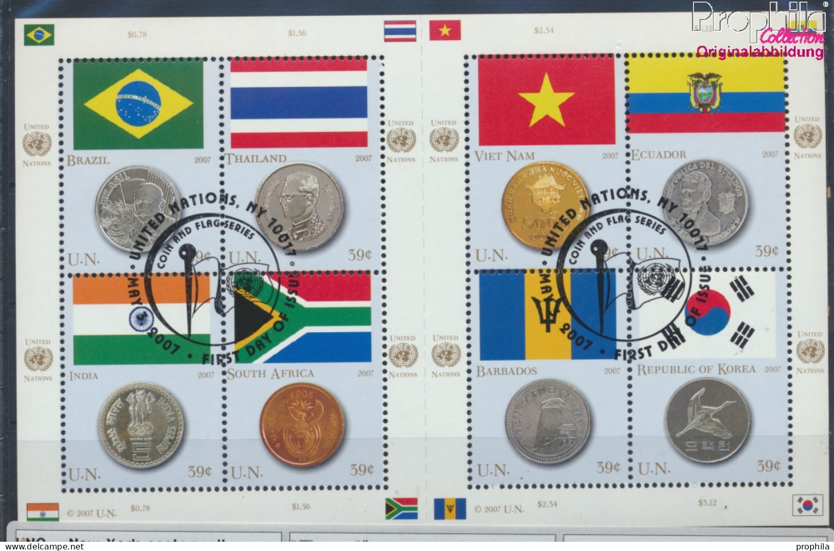 UNO - New York 1049-1056 Kleinbogen (kompl.Ausg.) Gestempelt 2007 Flaggen (10076751 - Used Stamps