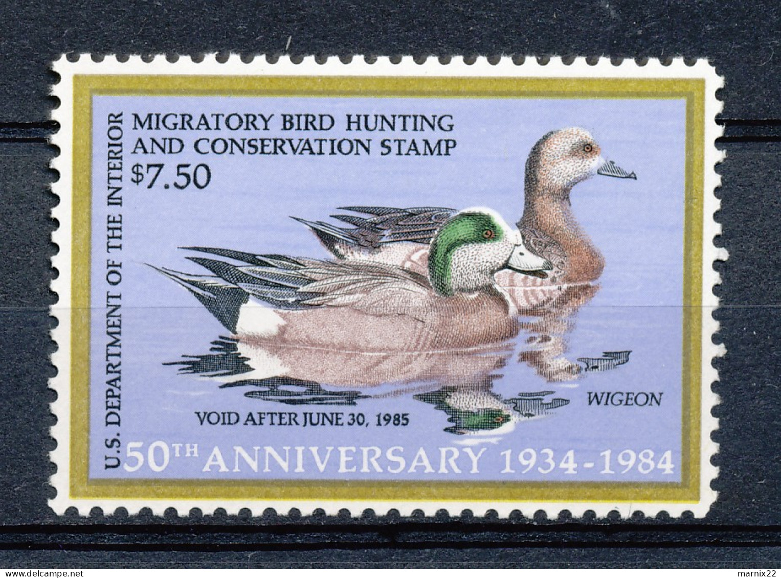 HUNTING PERMIT STAMP - DUCKSTAMP 1984 - 50 Th ANNIVERSARY 1934-1984 - MNH                                          Hk142 - Duck Stamps