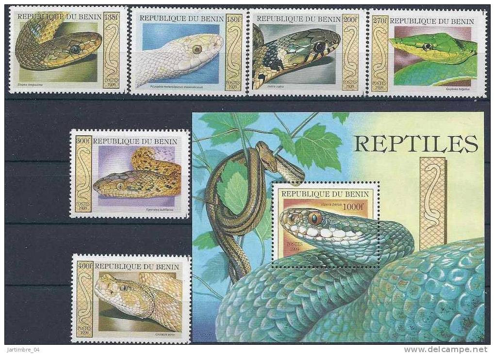 1999 BENIN 914-19+ BF 57**  Serpents - Bénin – Dahomey (1960-...)