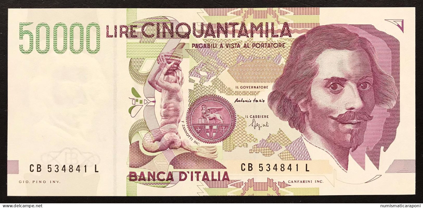 50000 Lire Gian Lorenzo Bernini II° Tipo Serie B 1992 Q.fds/fds LOTTO 4284 - 50.000 Lire