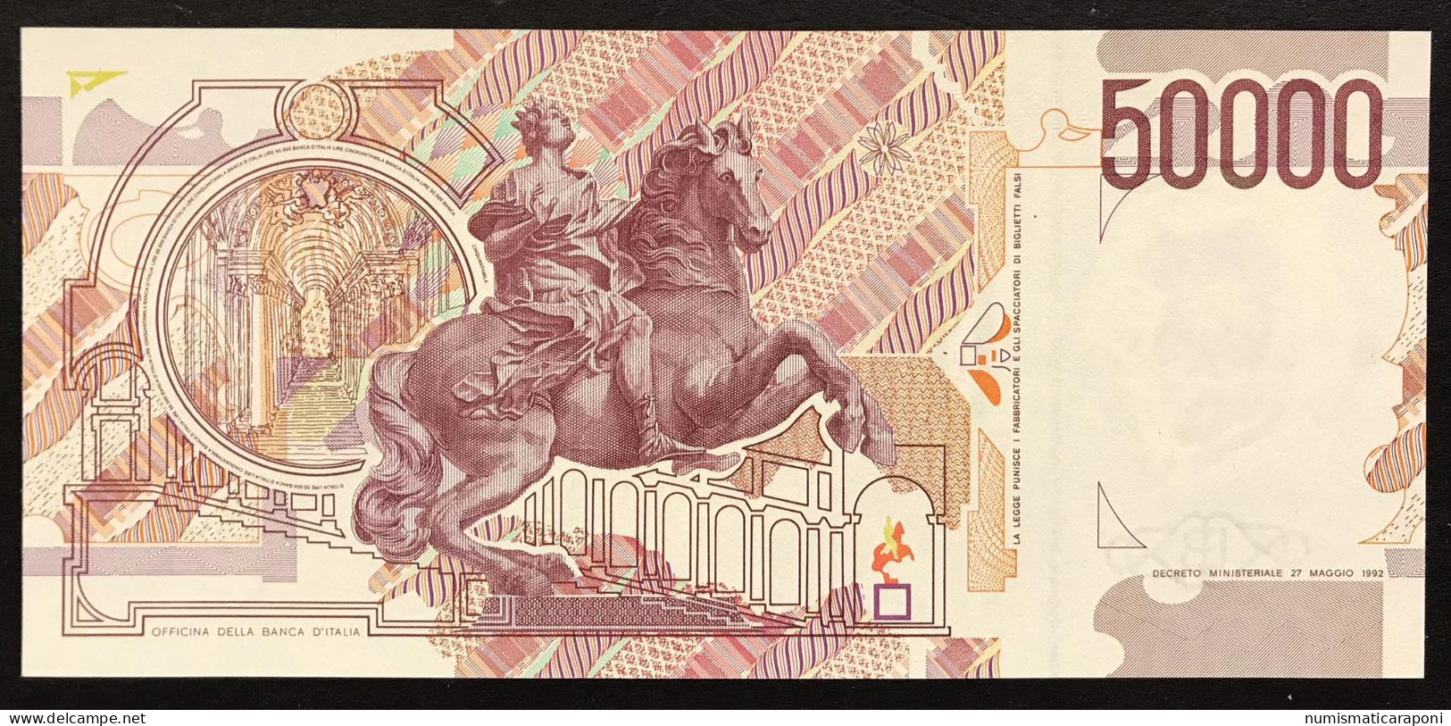 50000 Lire Gian Lorenzo Bernini II° Tipo Serie B 1992 Q.fds/fds LOTTO 4284 - 50000 Lire