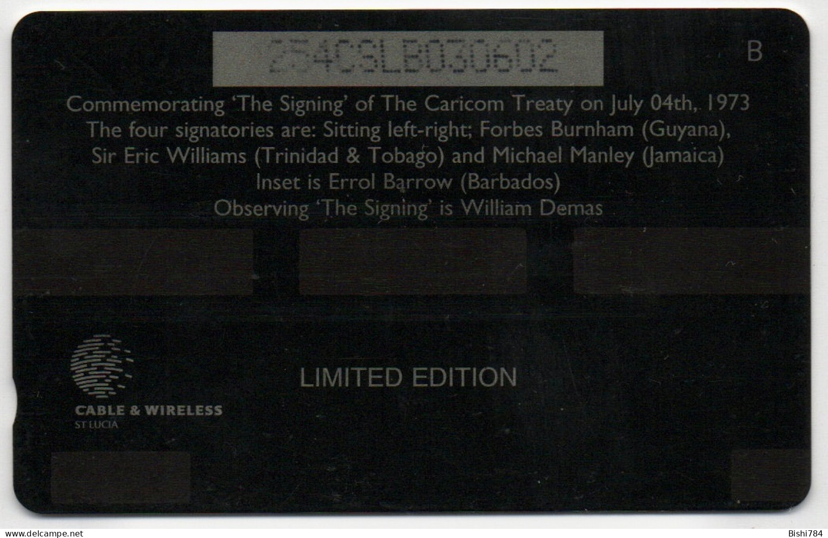 St. Lucia - The Signing - 254CSLB (italicized To The Left) - St. Lucia