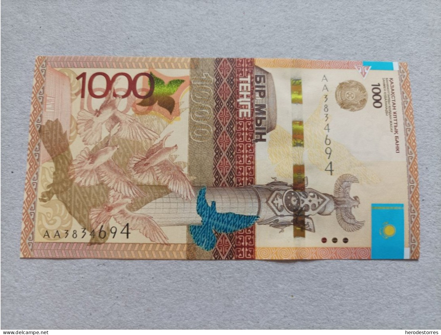 Billete De Kazajistan De 1000 Tenge Serie AA, Año 2014, UNC - Kasachstan