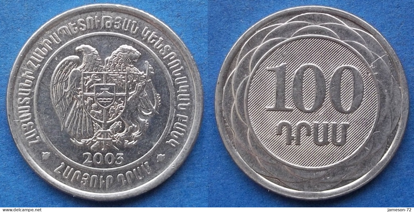 ARMENIA - 100 Dram 2003 KM# 95 Independent Republic (1991) - Edelweiss Coins - Arménie