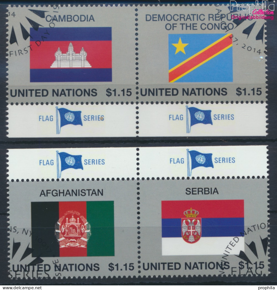 UNO - New York 1400-1403 (kompl.Ausg.) Gestempelt 2014 Flaggen UNO Mitgliedstaaten (10077026 - Oblitérés