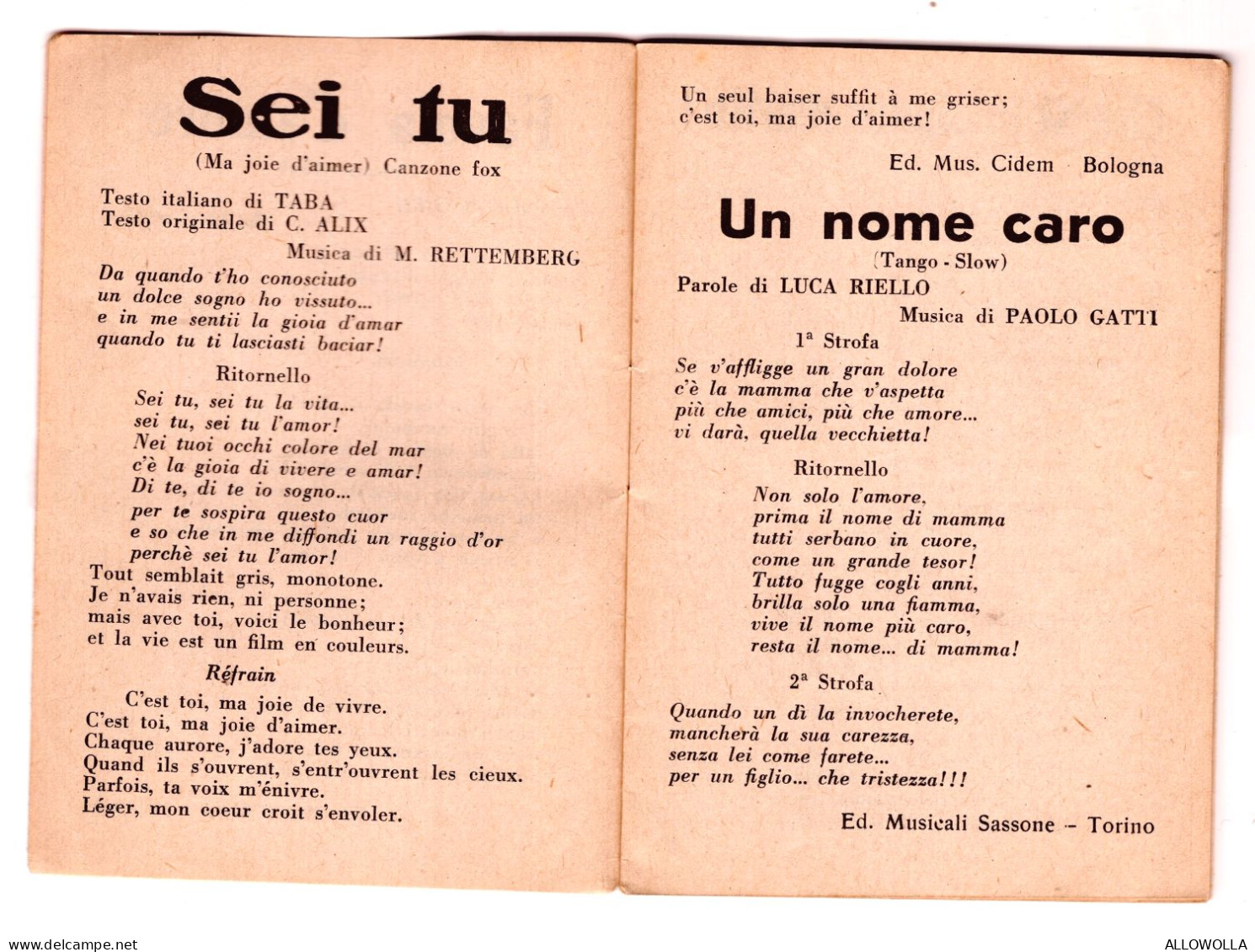 20707 " LE CANZONI DEL FERRAGOSTO(I TESTI DI 26 CANZONI)-LIRE 35-EDIZ. CANORE-MILANO-AGOSTO 1953 " - Musik