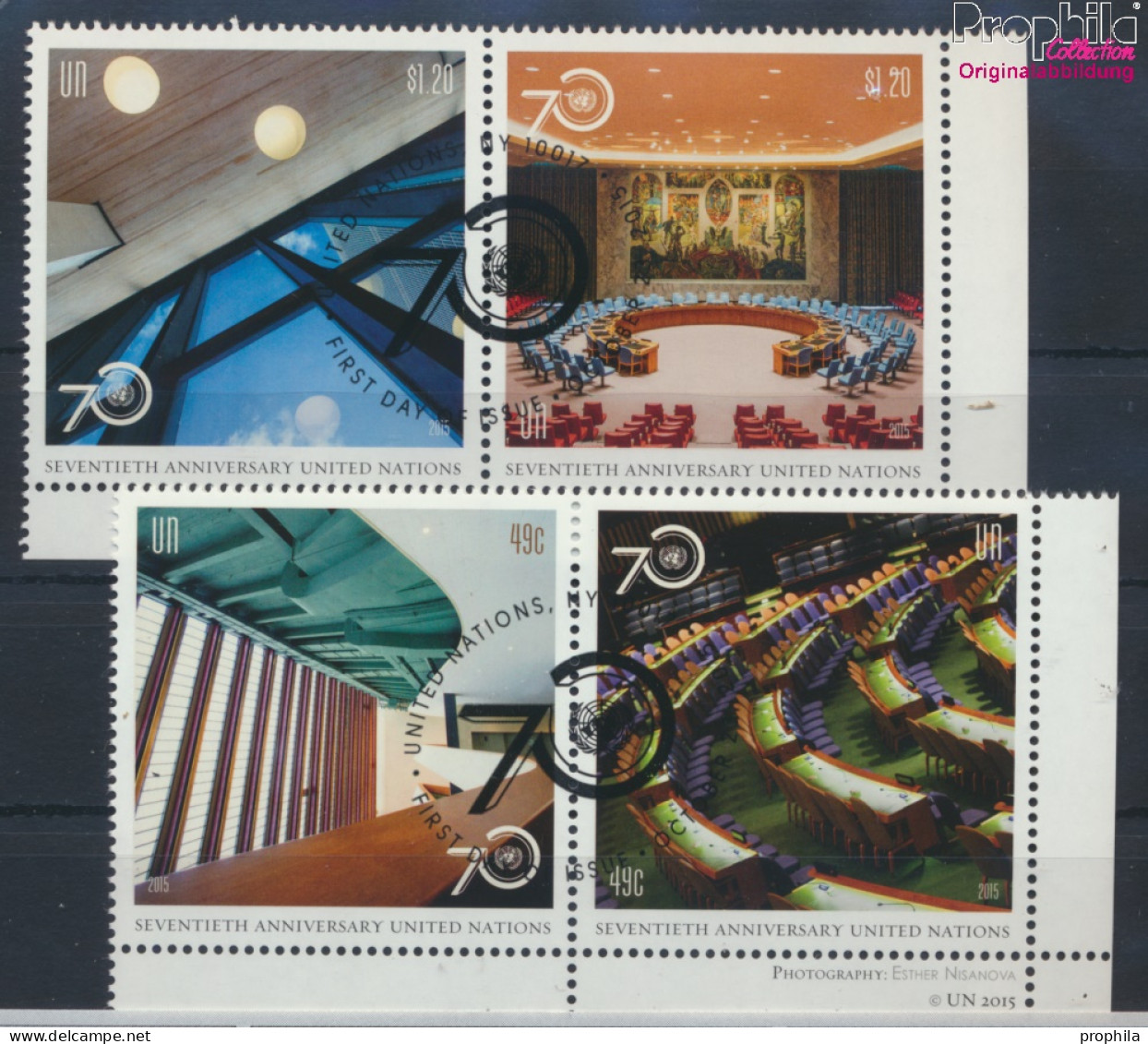 UNO - New York 1492-1495 Paare (kompl.Ausg.) Gestempelt 2015 70 Jahre UNO (10076901 - Used Stamps