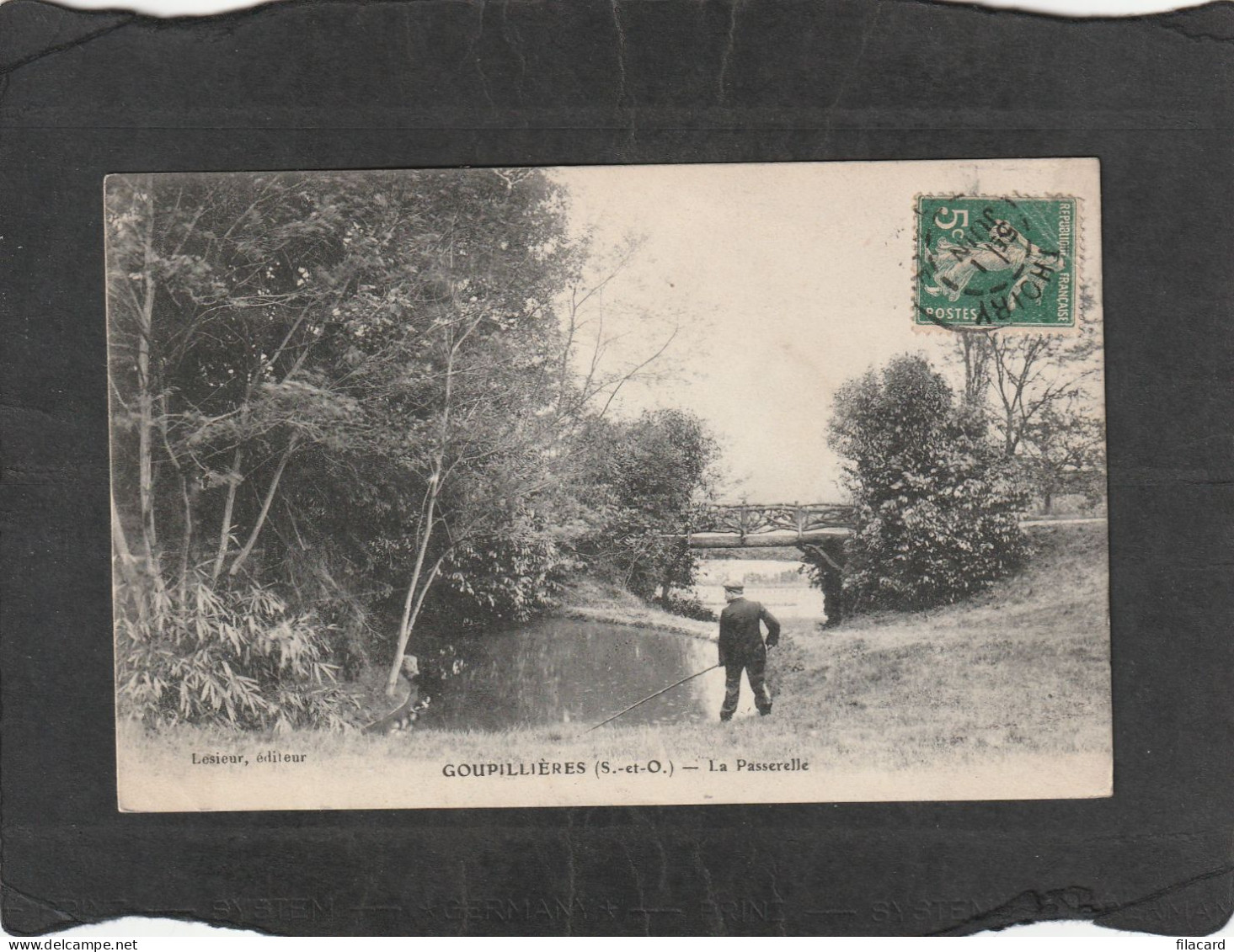 122379       Francia,   Goupillieres,   La  Passerelle,   VG   1908 - Aubergenville