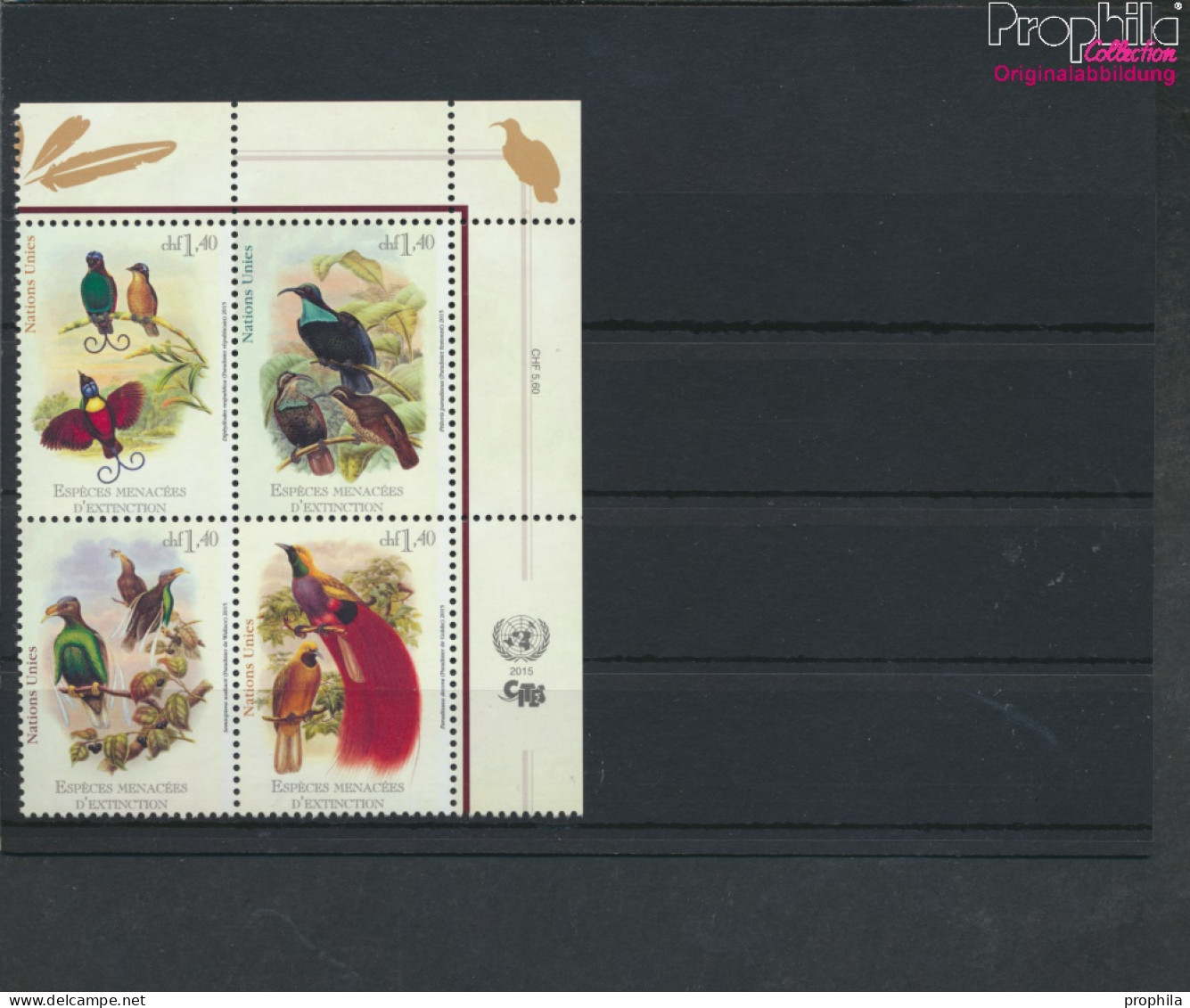 UNO - Genf 908-911 Viererblock (kompl.Ausg.) Postfrisch 2015 Paradiesvögel (10054248 - Unused Stamps