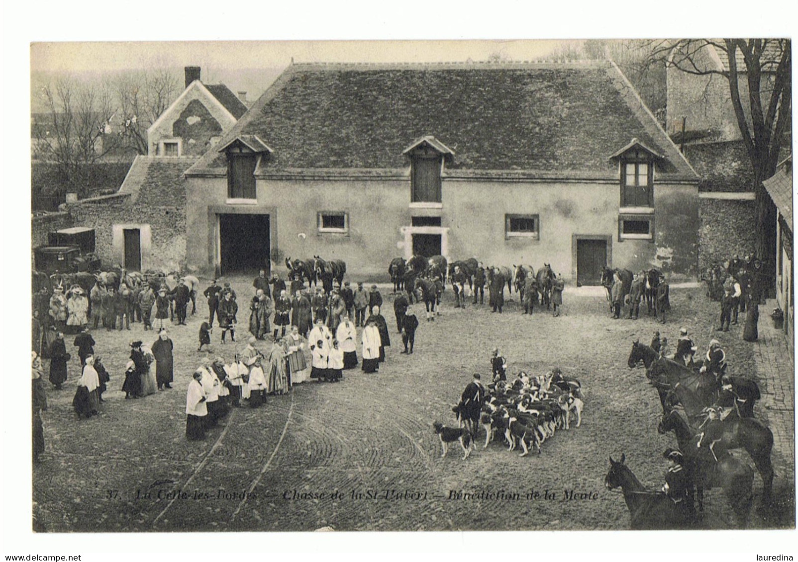 CP YVELINES - LA CELLE LES BORDES - CHASSE DE LA ST HUBERT -.........................DE LA MEUTE - ECRITE EN 1911 - La Celle Saint Cloud