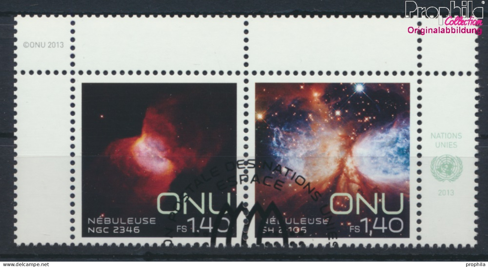 UNO - Genf 829-830 Paar (kompl.Ausg.) Gestempelt 2013 Weltraumwoche Nebel (10073477 - Oblitérés