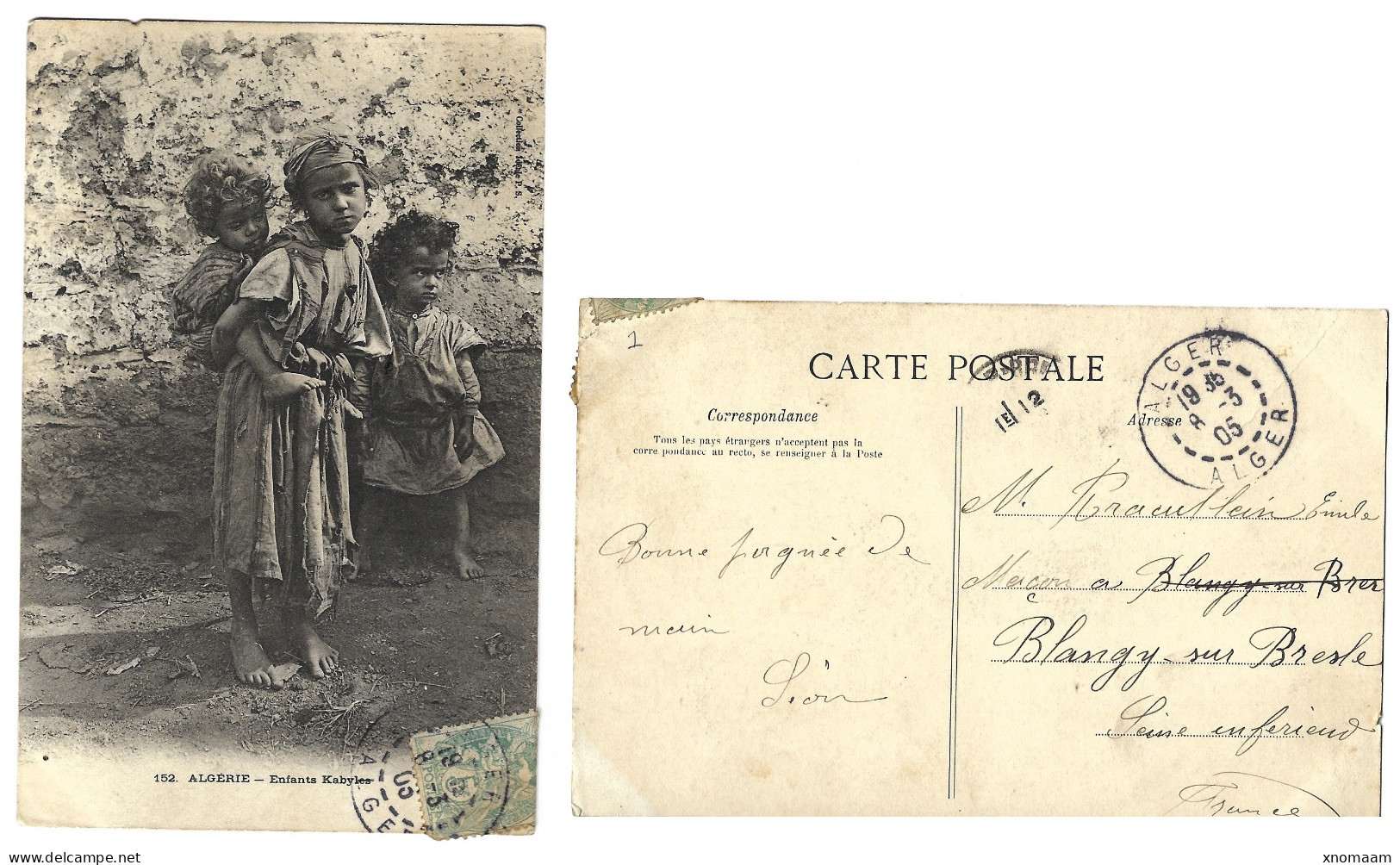 Algérie - Enfants Kabyles  (crev) - Enfants