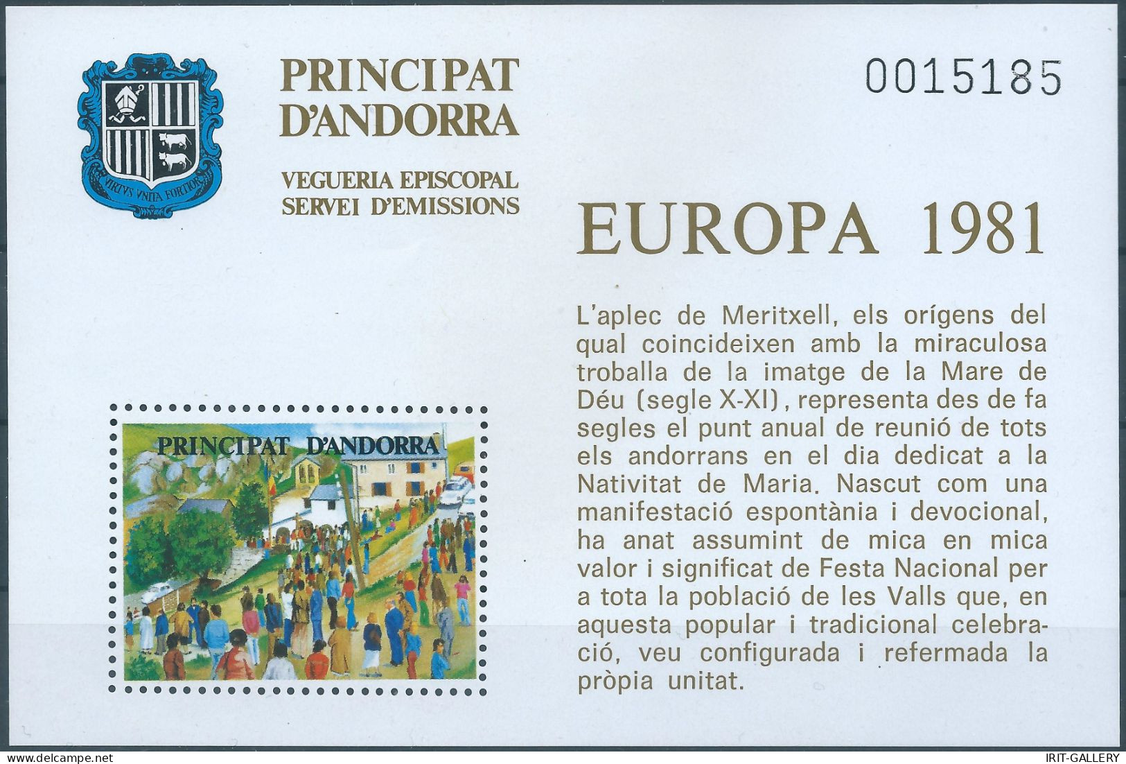 Pirincipat D'Andorra - Europa 1981 Vegueria Episcopal,Mini Sheet,MNH - N°-0015185 - Viguerie Episcopale