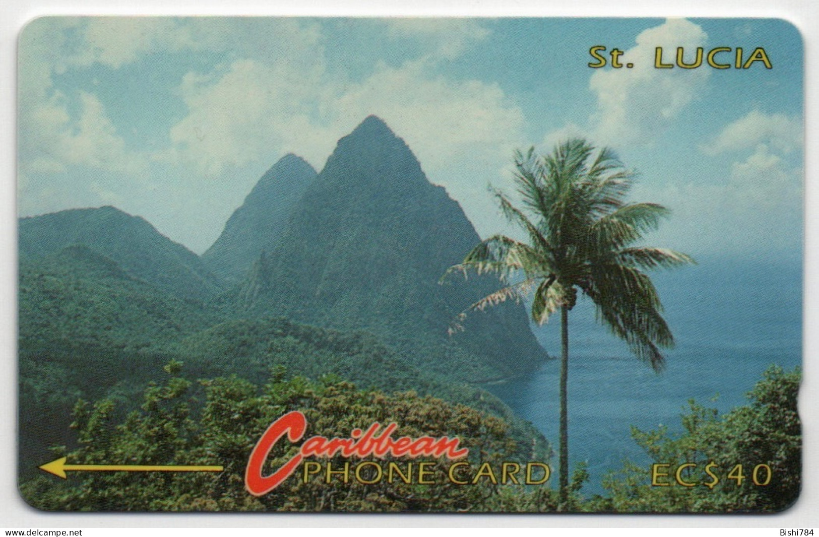 St. Lucia - Pitons - 3CSLC (Short, Italic Font With Curved 3) - Sainte Lucie