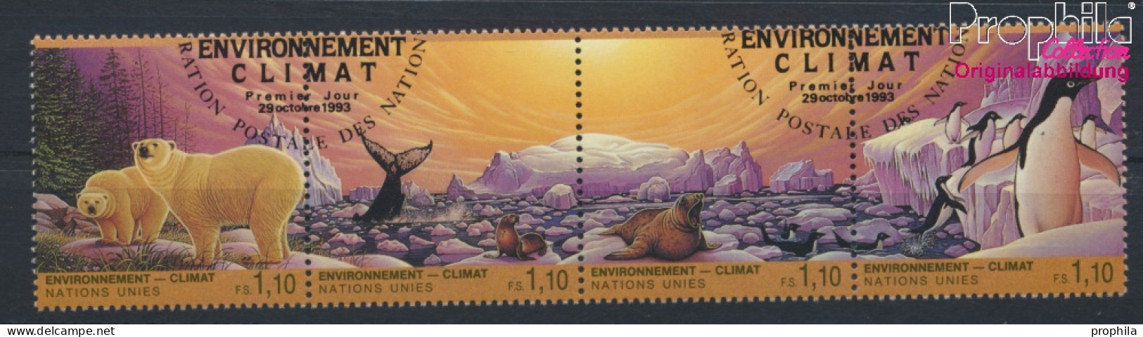 UNO - Genf 239-242 Viererstreifen (kompl.Ausg.) Gestempelt 1993 Klimaveränderung (10072900 - Used Stamps