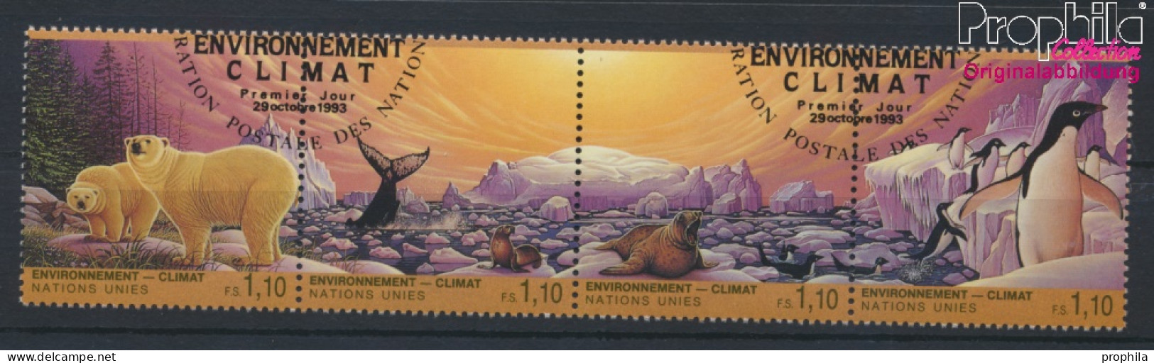 UNO - Genf 239-242 Viererstreifen (kompl.Ausg.) Gestempelt 1993 Klimaveränderung (10072914 - Usati