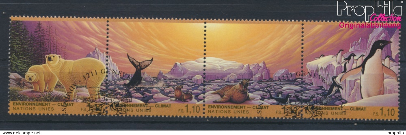 UNO - Genf 239-242 Viererstreifen (kompl.Ausg.) Gestempelt 1993 Klimaveränderung (10072917 - Used Stamps