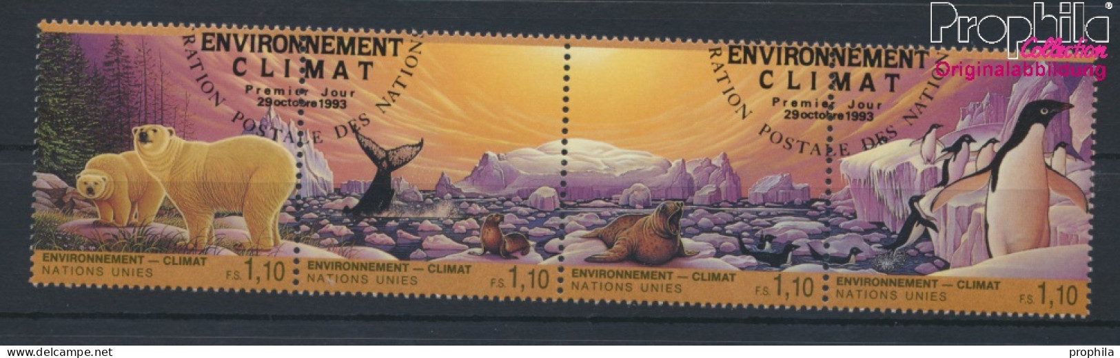 UNO - Genf 239-242 Viererstreifen (kompl.Ausg.) Gestempelt 1993 Klimaveränderung (10072918 - Used Stamps