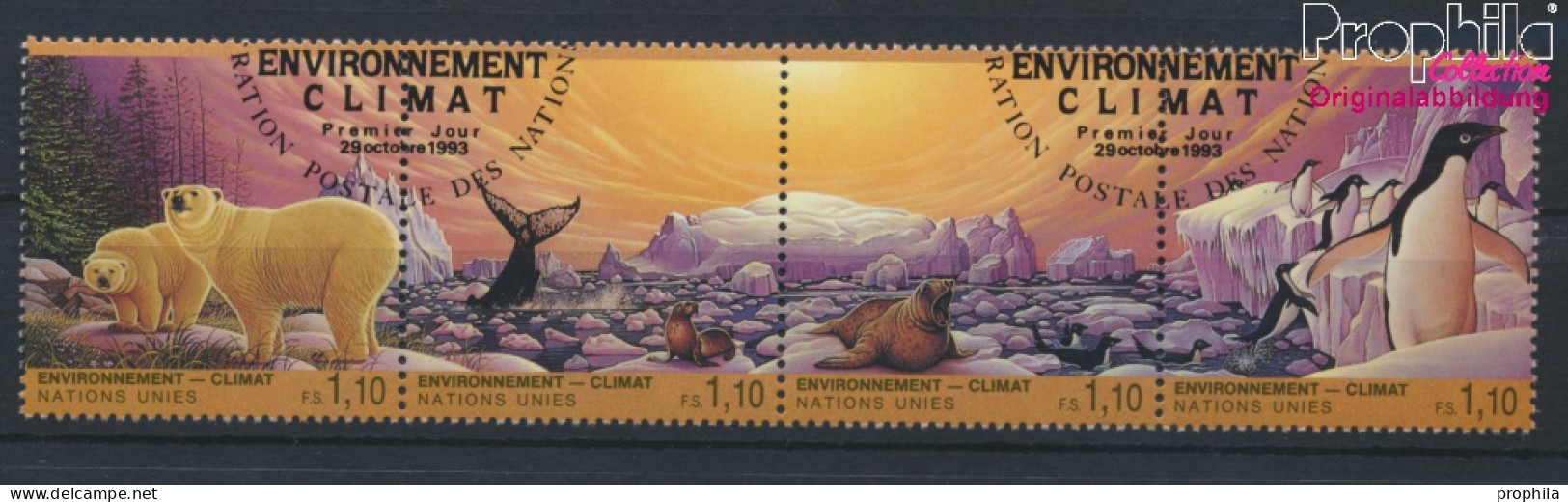 UNO - Genf 239-242 Viererstreifen (kompl.Ausg.) Gestempelt 1993 Klimaveränderung (10072930 - Used Stamps