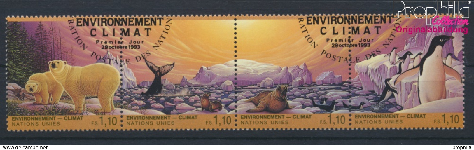 UNO - Genf 239-242 Viererstreifen (kompl.Ausg.) Gestempelt 1993 Klimaveränderung (10072932 - Used Stamps