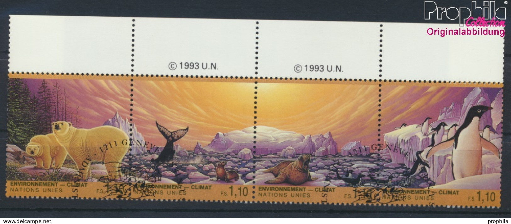 UNO - Genf 239-242 Viererstreifen (kompl.Ausg.) Gestempelt 1993 Klimaveränderung (10072934 - Used Stamps